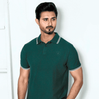 Bottle Green Self Logo Polo