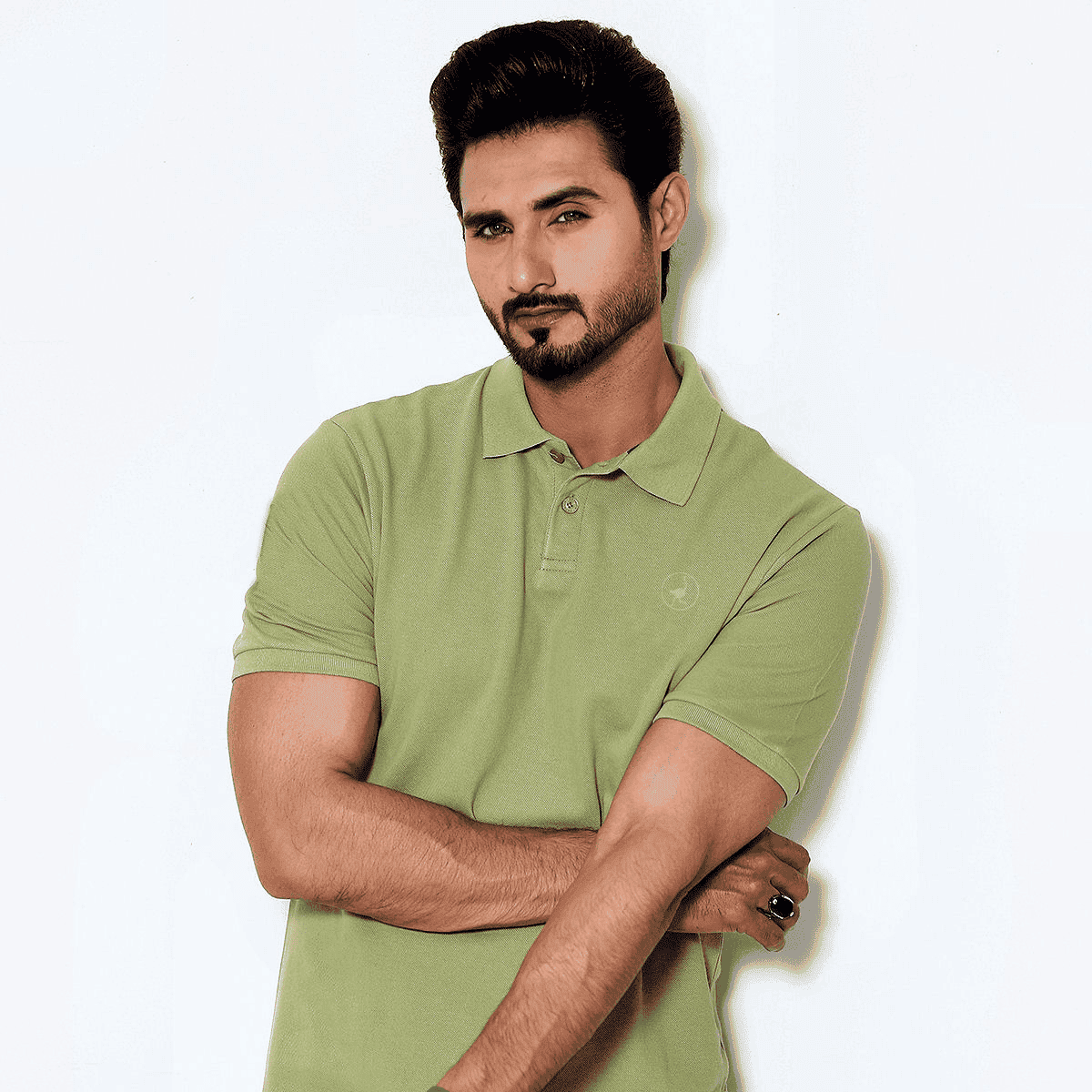 Lime Green Self Logo Polo